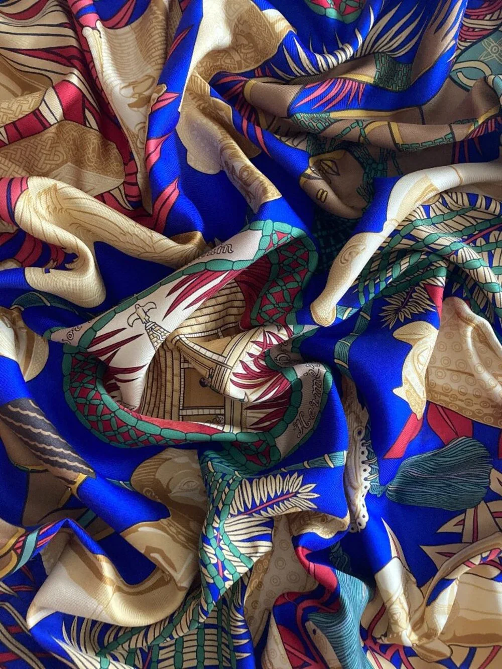 Vintage Hermes Tresor Royal du Benin Silk Scarf